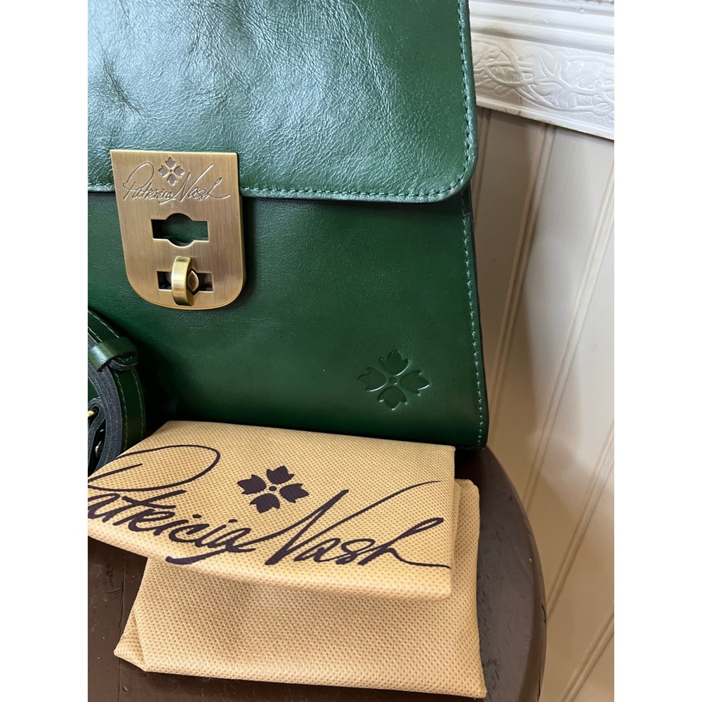 Patricia Nash Chauny Satchel Vintage Distressed Leather Soft Green Bag NWT - Picture 10 of 11